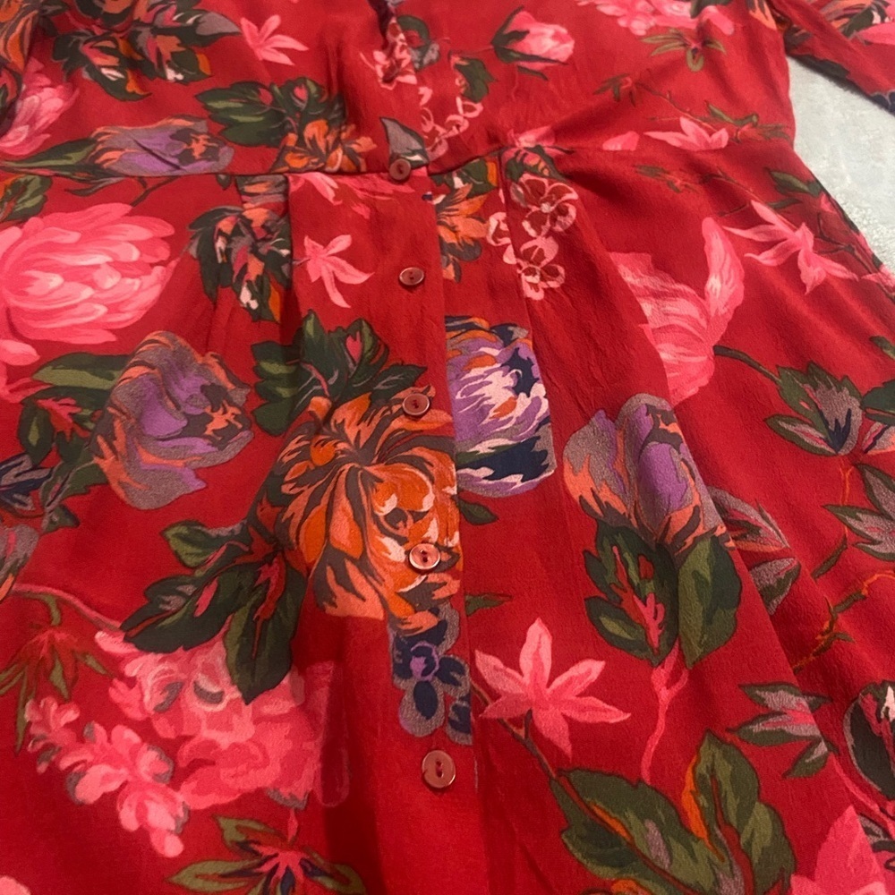 Zara Red Floral Mini Dress - Picture 7 of 10